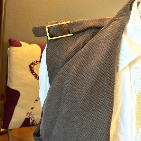 Long vest, belted, sz XL, taupe - Picture 2 of 7